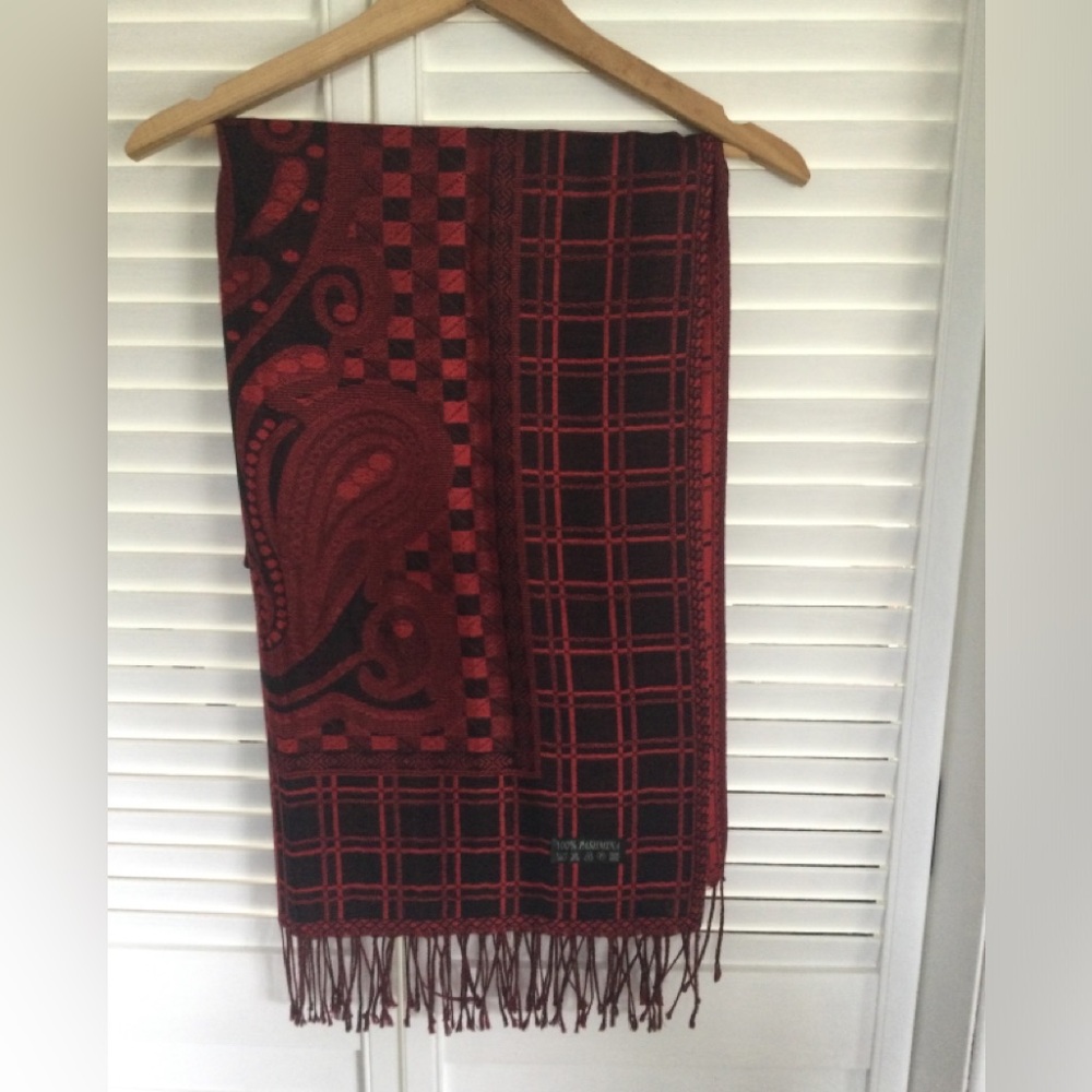 Pashmina Red/Black Scarf/Wrap